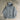 80s Heather grey waffle zipup hoodie - M